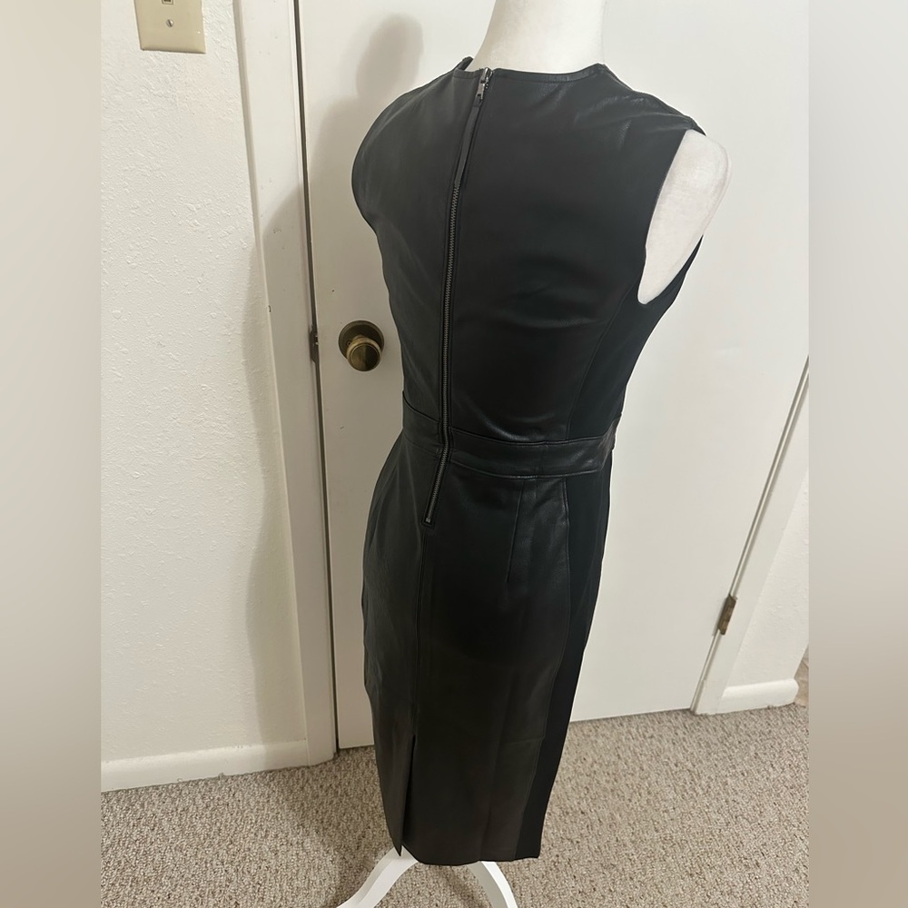 Spanx Black Leather Like Combo Fitted Dress Size small new with tag - Picture 8 of 15
